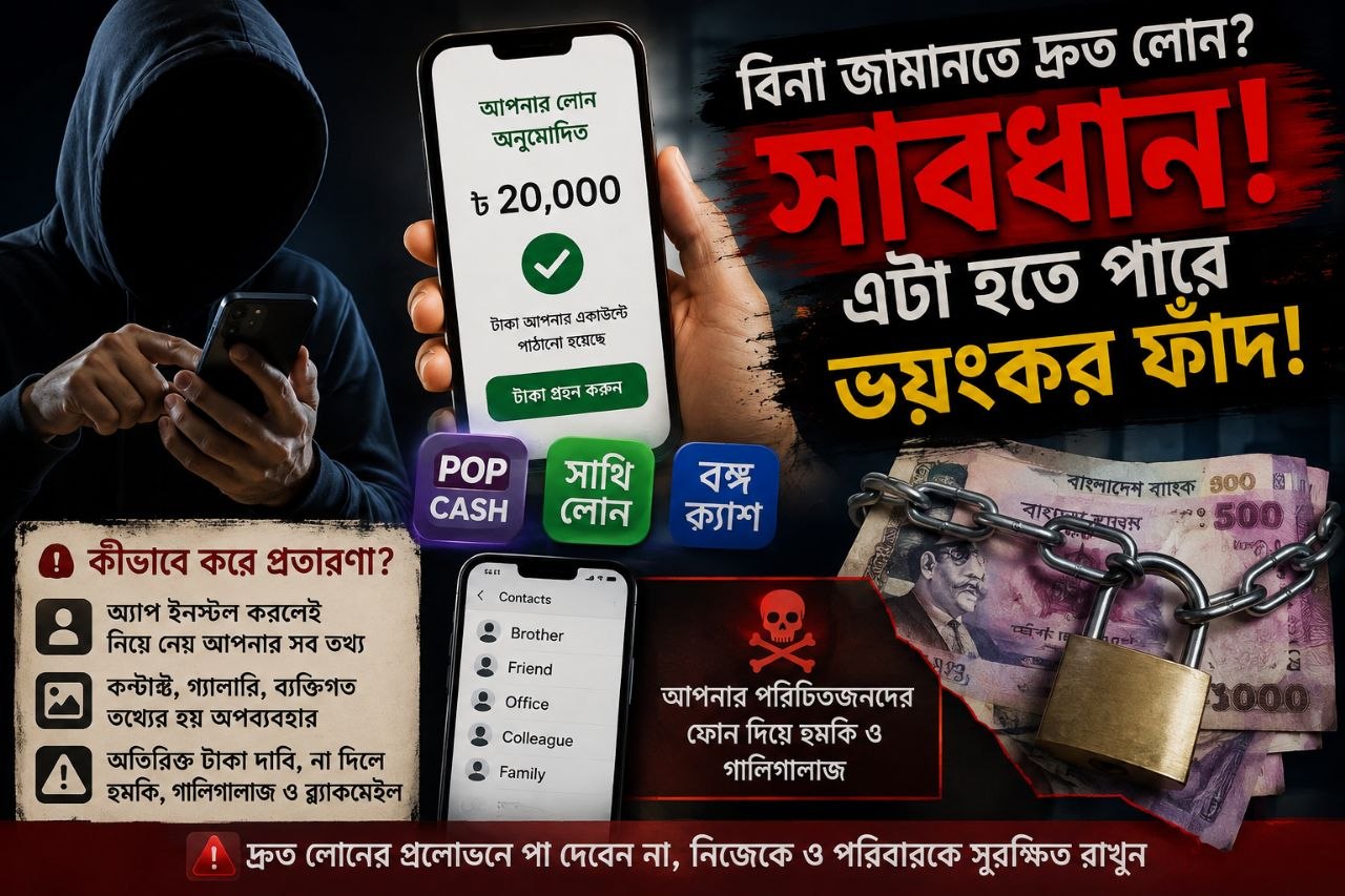 ভুয়া লোন অ্যাপের ভয়ং*কর ফাঁদ: ৪ হাজার টাকার ঋণে ১৫ হাজার পরিশোধ, পরে ব্যক্তিগত ছবি ছড়িয়ে দেওয়ার হু*মকি